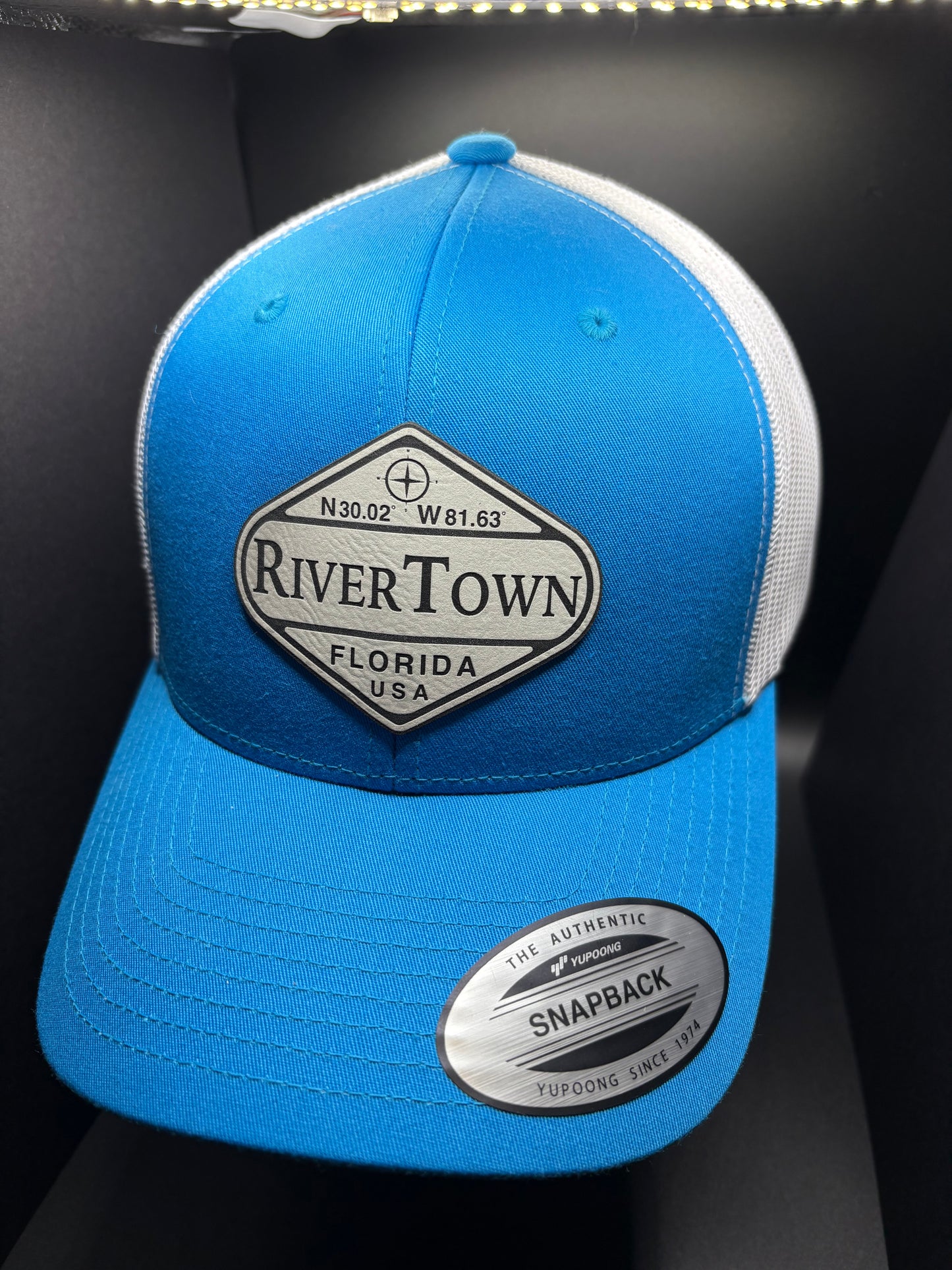 RiverTown “Coordinates” Patch Hat- Steel Blue/Silver