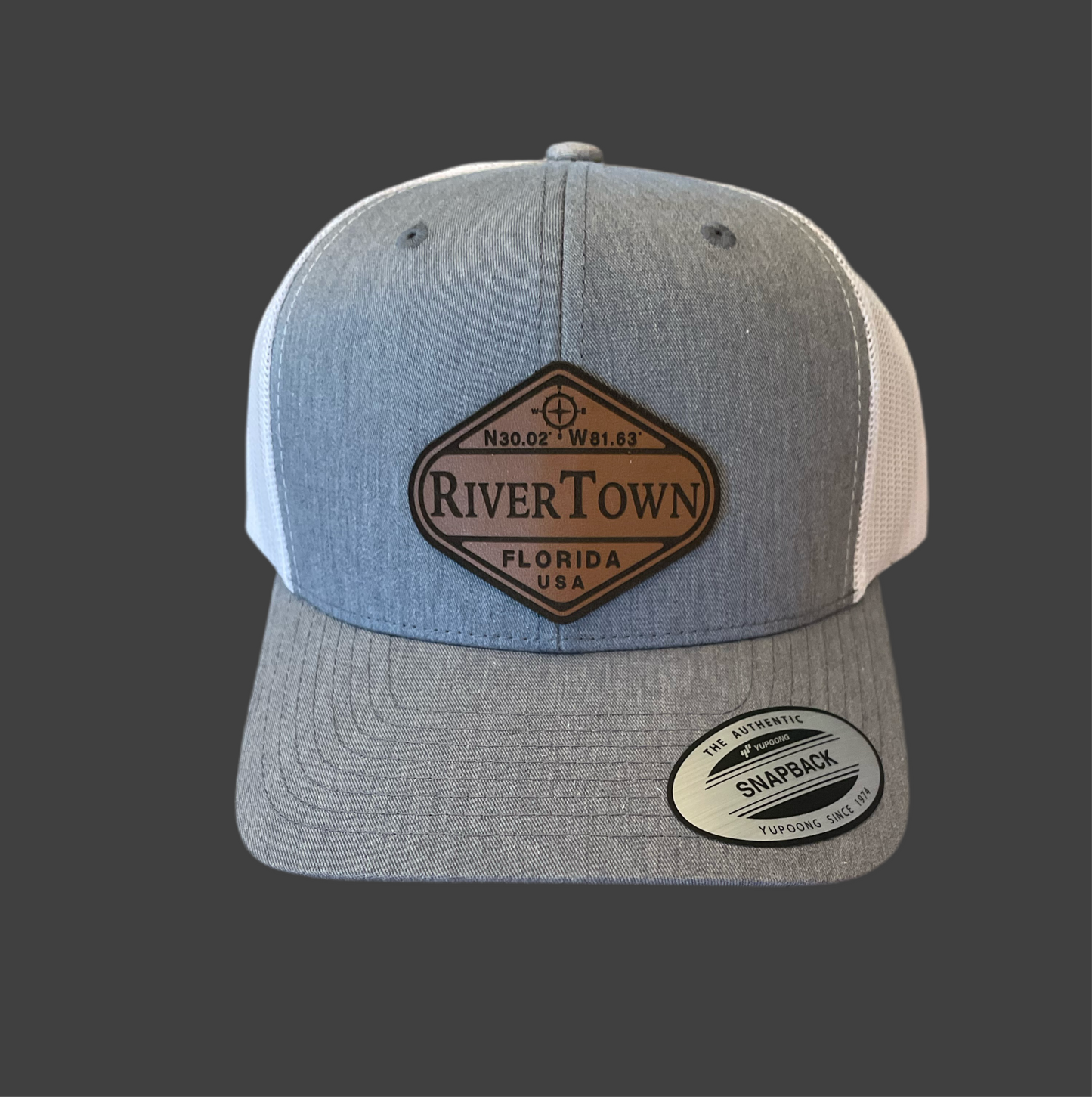 RiverTown “Coordinates” Patch Hat- Heather Grey /White