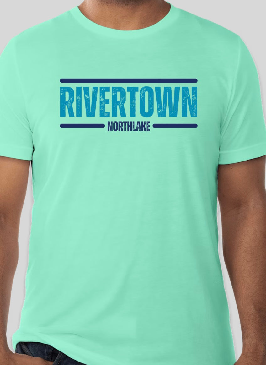 RiverTown Coastal “Northlake” Design Mint Green Bella+Canvas soft tee