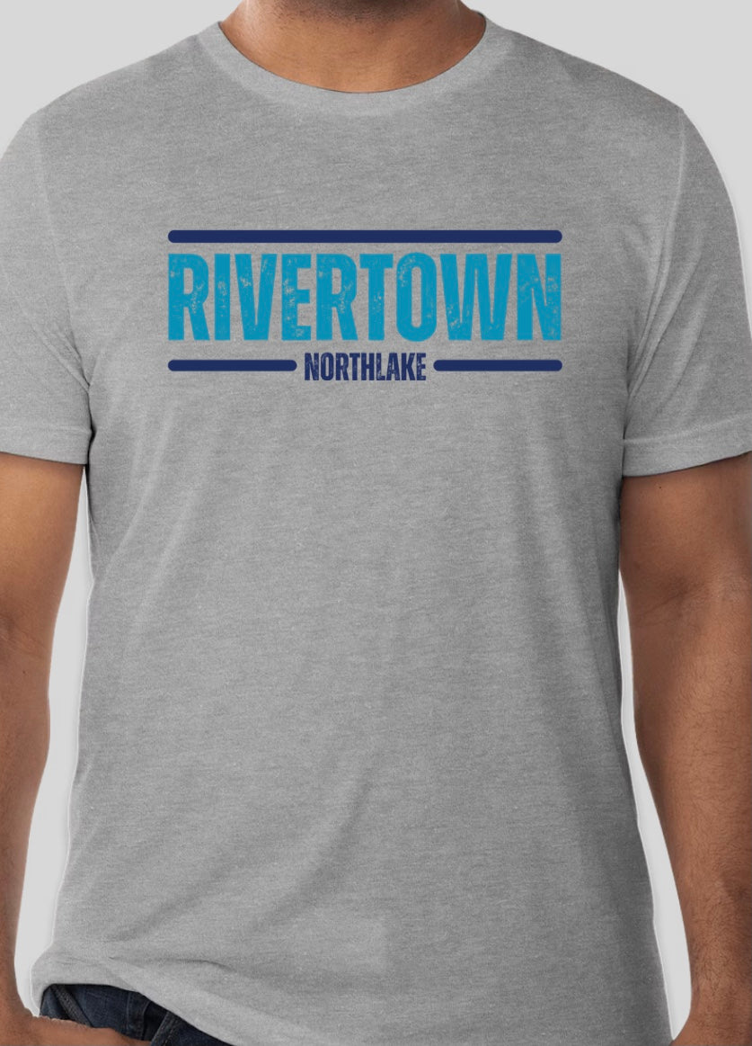 RiverTown Coastal “Northlake” Design - Athletic Grey - Bella+Canvas soft tee