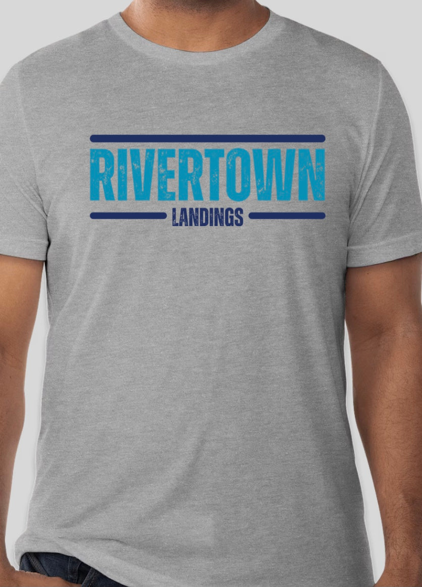 RiverTown Coastal “Landings” Design - Athletic Grey - Bella+Canvas soft tee