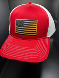 USA FLAG Patch Hat - Red/White