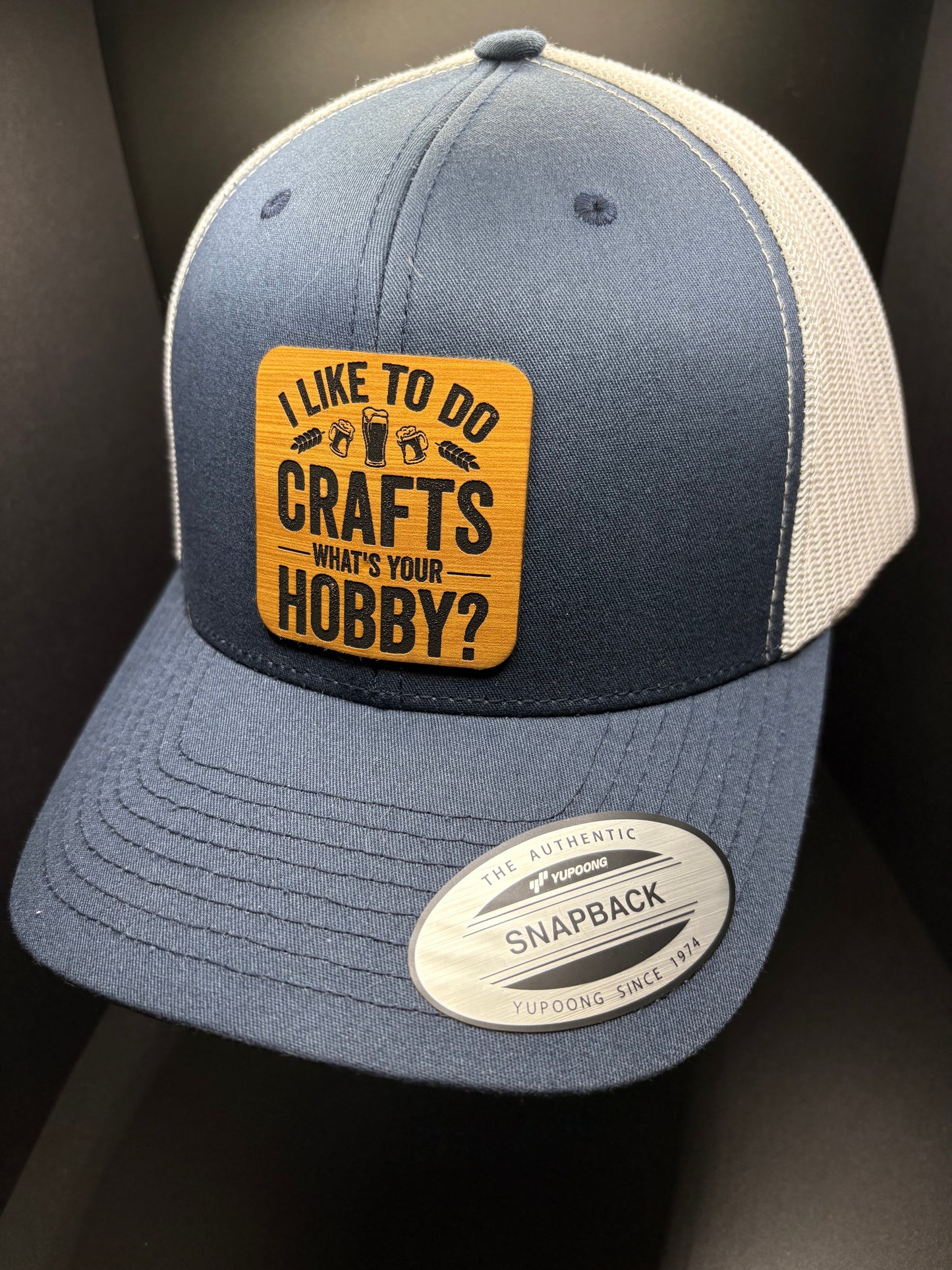 “Craft Beer” Style Patch Hat- NavyWhite