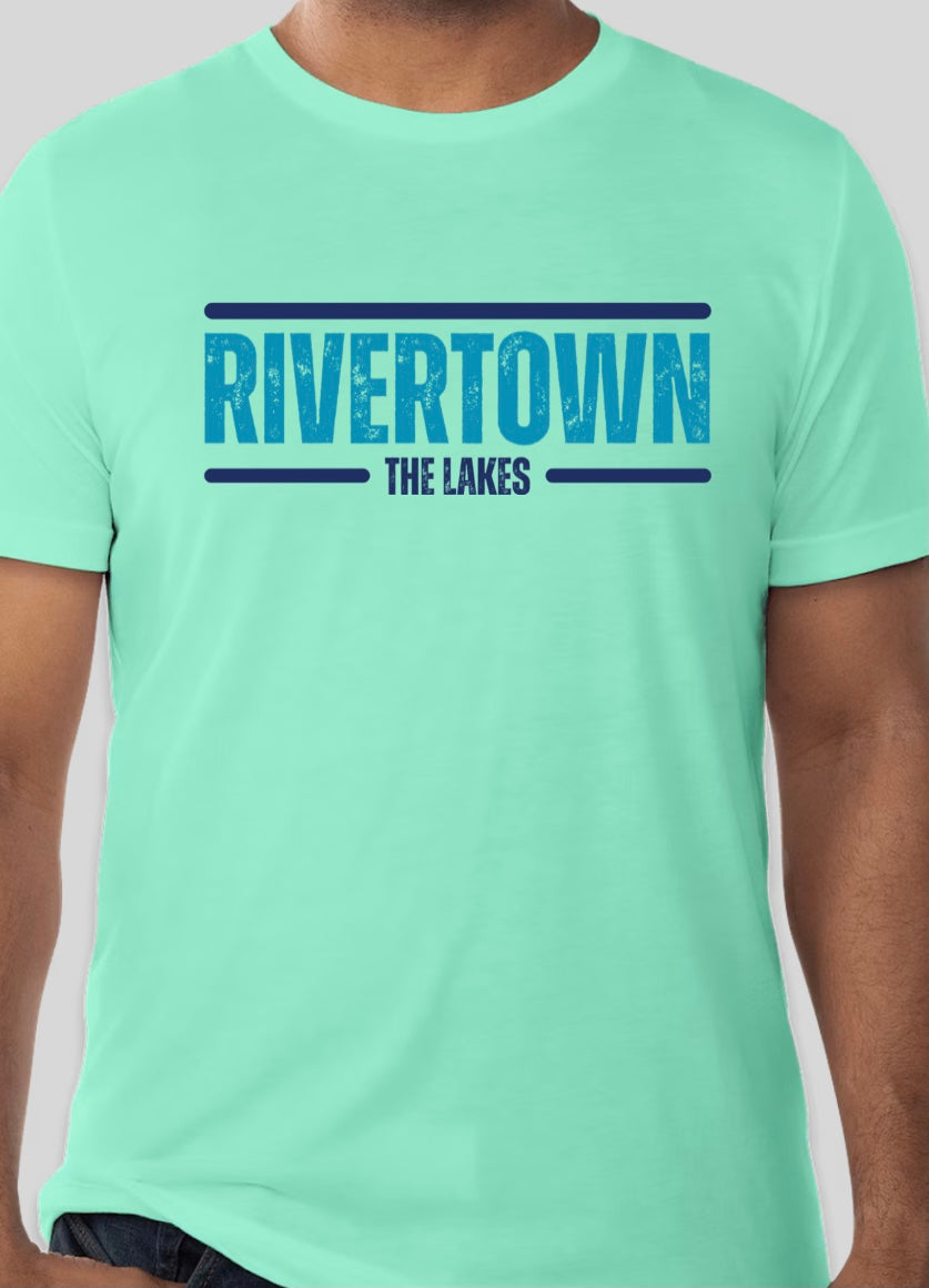 RiverTown Coastal “The Lakes” Design  Mint Green Bella+Canvas soft tee