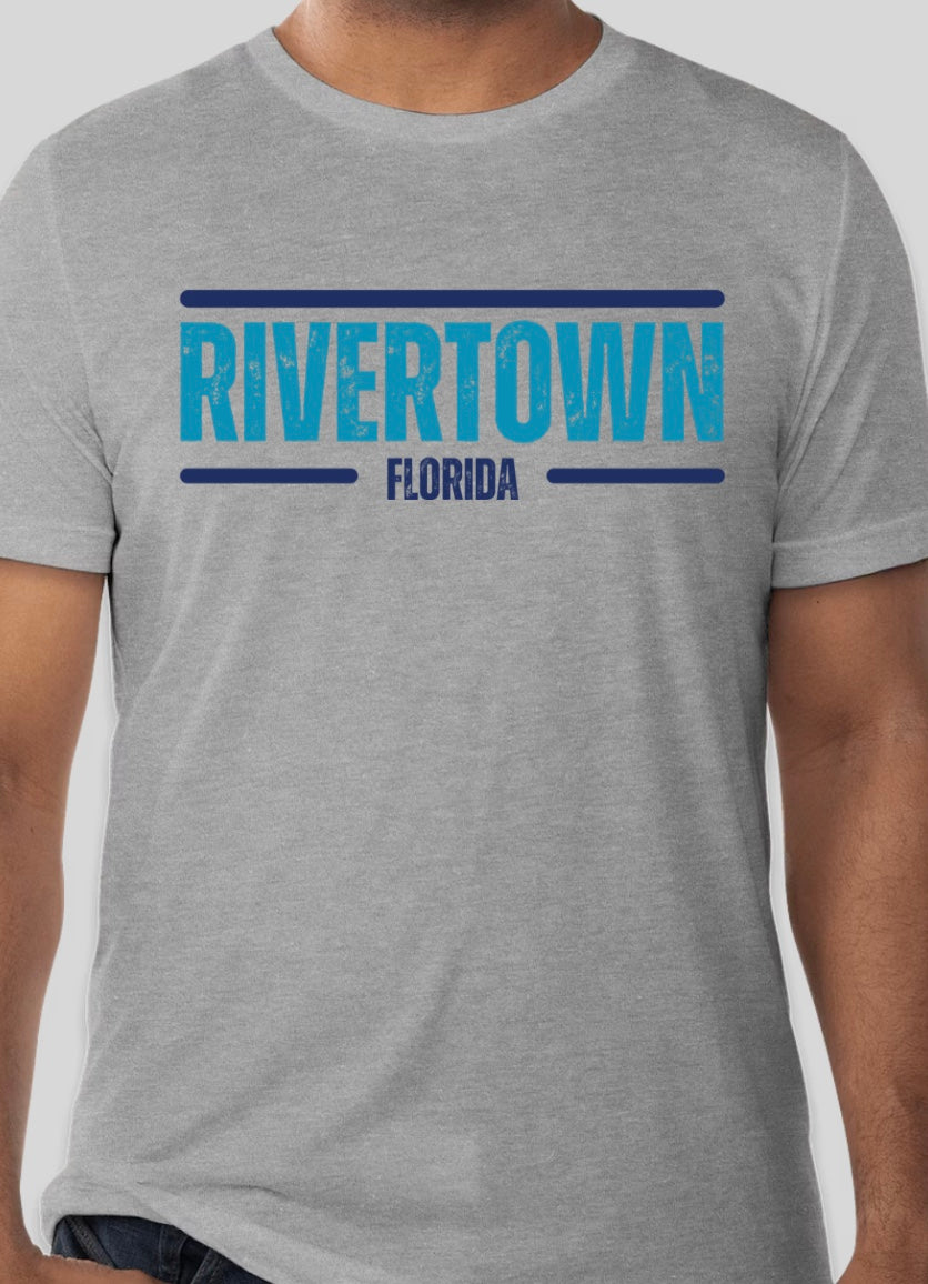 RiverTown Coastal Design - Athletic Grey - Bella+Canvas soft tee