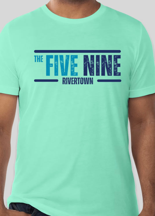 RiverTown Coastal “THE FIVE NINE” Design Mint Green Bella+Canvas soft tee