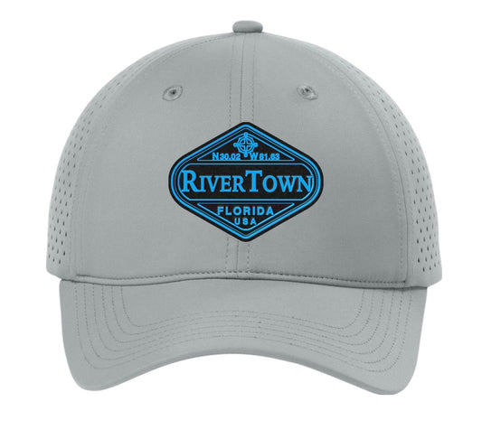 RiverTown All-Day Performance UPF Perforated Cap - OG blue on grey hat